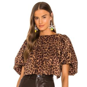 LPA Balloon Sleeve Blouse with Back Tie Closures